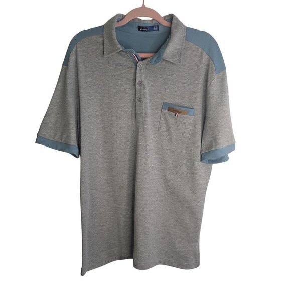 Bundle of Doublju Men's Polo Shirts Short Sleeve Light Blue & Gray Soft Sz XL - Picture 2 of 11
